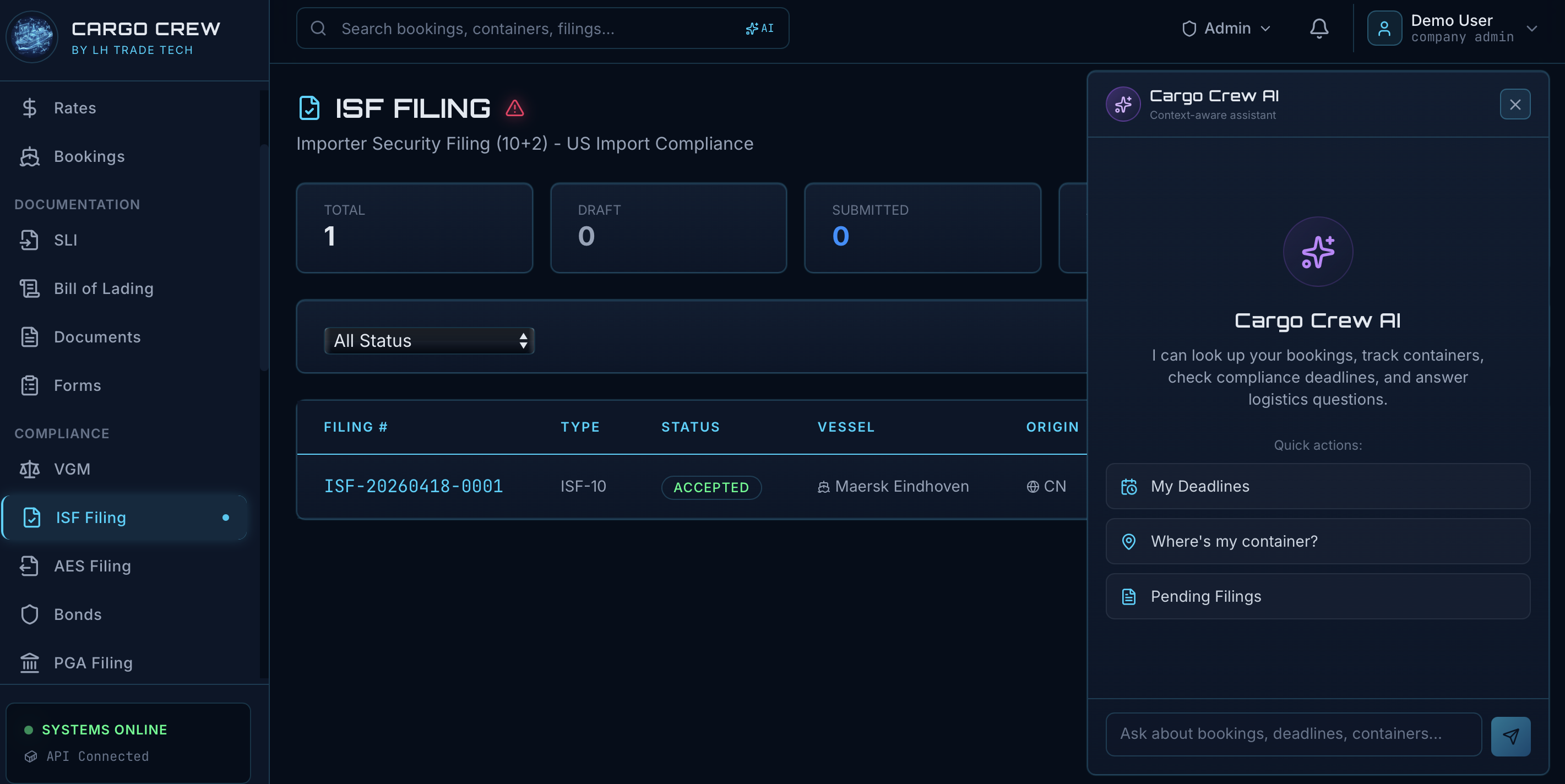 AI Assistant - Cargo33 Platform