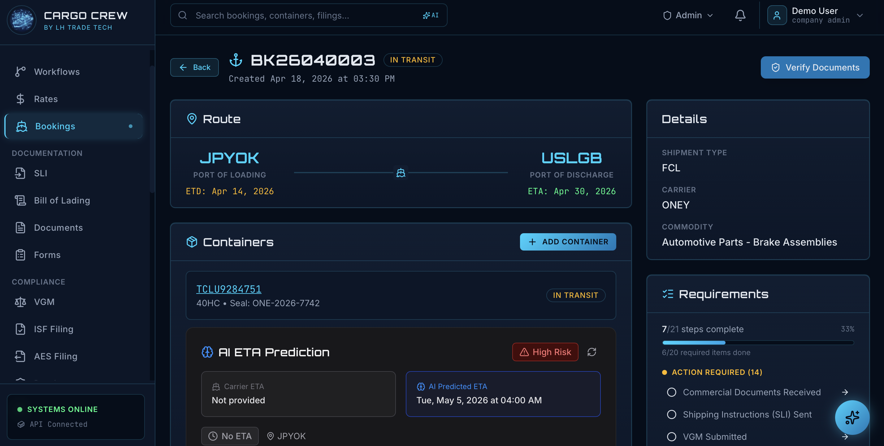Track & Trace - Cargo33 Platform